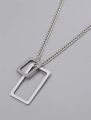 Geometric Pendant Necklace for Men (SILVER). 