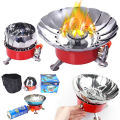 2800W Portable Camping Gas Stove Windproof Backpacking Gas Burner with Electronic Ignition Adjustable Valve Portable Lightweight Folding Propane Camp Stove for Camping Hiking Cooking. 