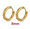 Stainless Steel Round Hoop Earrings For Men And Women Gold Color - A Pair. 