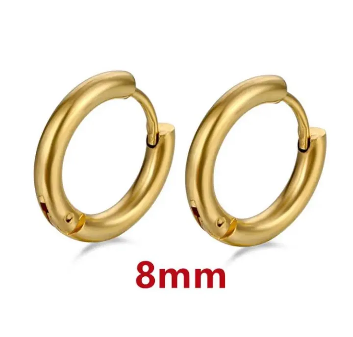 Stainless%20Steel%20Round%20Hoop%20Earrings%20For%20Men%20And%20Women%20Gold%20Color%20-%20A%20Pair%20-%20Image%202