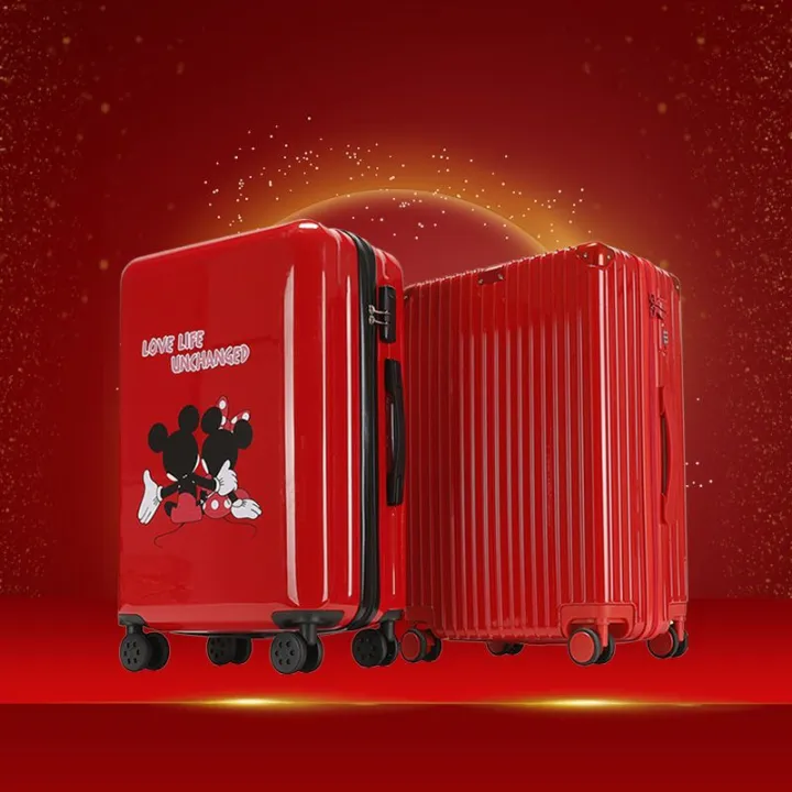 Wedding%20Box%20Bridal%20Suitcase%20Box%20Red%20Universal%20Wheel%20Trolley%20Case%20Female%20Bride%20Makeup%20Bag%20Fresh%20Wedding%20-%20Image%202