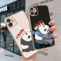Luxury 6D Plating Case for Honor 50 Phone Cases Cute Cartoon Panda Side Print Soft Silicone Square Back Cover. 
