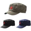 Uniis Classic Red Star Army Hat Adjustable Cotton Sun Hats Casual Sports Plain Cap Outdoor Casual Caps Flat Top Hats. 