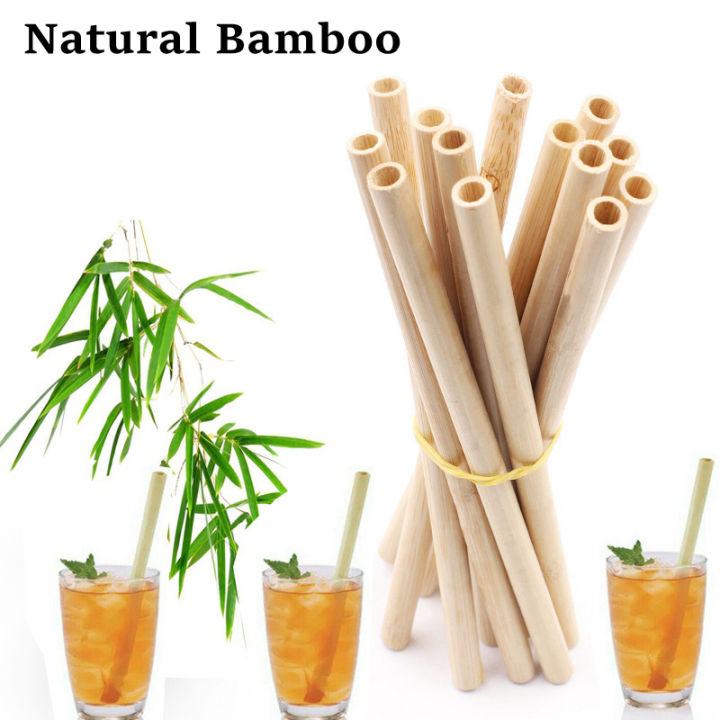 1/10/20Pcs 20Cm Natural Bamboo Straw Reusable Drinking Straws Eco-friendly Bamboo Cocktail Straws Bar Accessory
