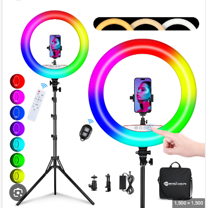 10-Inch RGB Ring Light Featuring Adjustable Multicolor Shades, Durable Tripod Stand, and Flexible Phone Mount for Social Media and Studio Use