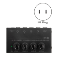 Black HA400 4-Way Monitor Headphone Amplifier Headphone Monitor Amplifier with US Plug AC100-240V. 