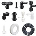 Heman 1/4'' Tee Elbow Quick Connector End Cap Bulkhead Adapter Aquarium Fittings Joints Anti-Leaking 2pcs. 