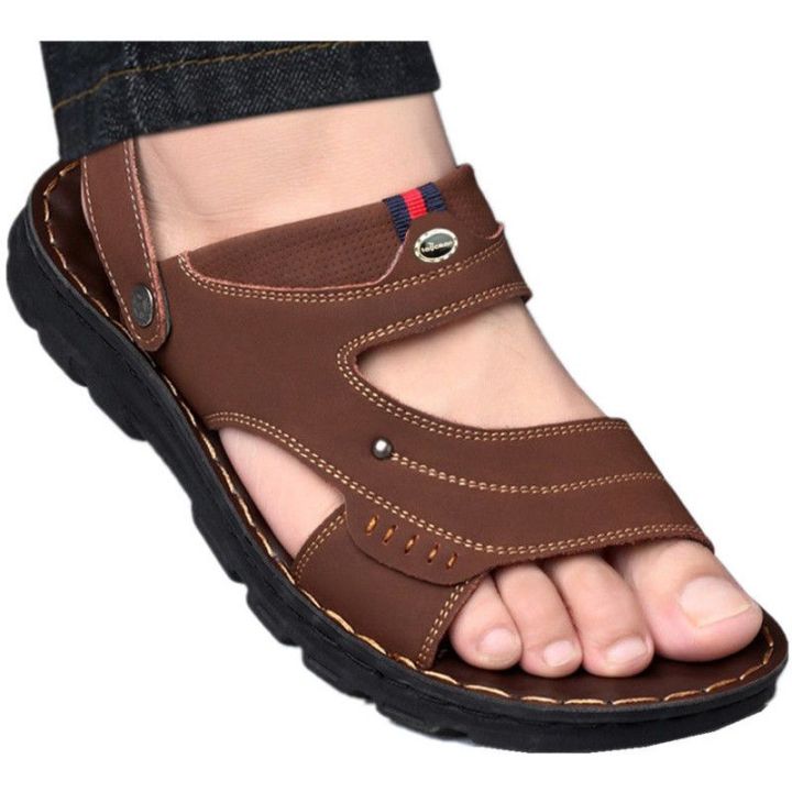 Tusilong%20Summer%20New%20Men's%20Sandals%20Genuine%20Leather%20Thick%20Bottom%20Non-Slip%20Beach%20Shoes%20Casual%20Soft%20Bottom%20Sandals%20-%20Image%202