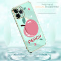 TA for iPhone X Case Shiny Peach Luxury 6D Plating Soft Casing Silicone Square Frame Phone Case Shiny Bling Back Cover + Free Lanyard. 