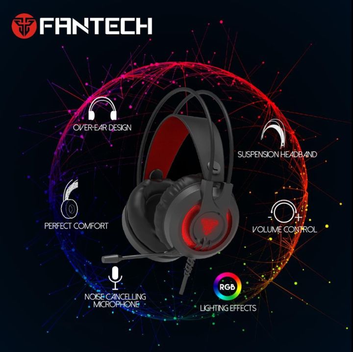 FANTECH%20HG20%203.5MM%20Plug%20RGB%20Gaming%20Headset%20Wide%20Sound%20Field%20Volume%20Adjustment%20Earphones%20With%20Microphone%20-%20Image%204