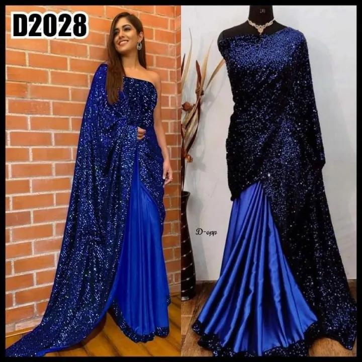 New%20Blue%20Sequence%20Ruffle%20Saree%20with%20Sequence%20Boarder%20-%20Image%202