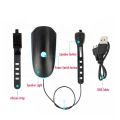 Bicycle Front Light With Electric Loud Horn Multi-function Ultra Bright USB Rechargeable Headlight High-quality Warning Light-USB green. 