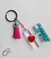 Key tag - Epoxy Resin English Letter Key Chain.26 with tassel English Letter A to Z. 