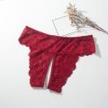 Withoutyou 속여본 women's bottoms panties women's lace cut-out opening thong low Original rise cotton underwear brazilian bikini solid color briefs 일자옷. 