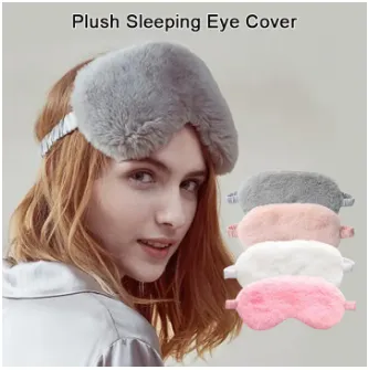 Pure Color Imitation Silk Eye Mask Sleeping Eye Protection Comfortable And Breathable Plush Eye Mask For Women And Men