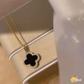 【LUCKET】Four Leaf Clover Necklace Women Small Fragrant Style Necklace Light Luxury Niche Clavicle Chain  LK. 