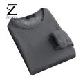 Zentora Men Fleece Long Sleeve Shirt Men's Winter Plush Warm O Neck Long Sleeve Pullover Shirt Plus Size Bottoming Top Men Base Layer Top. 