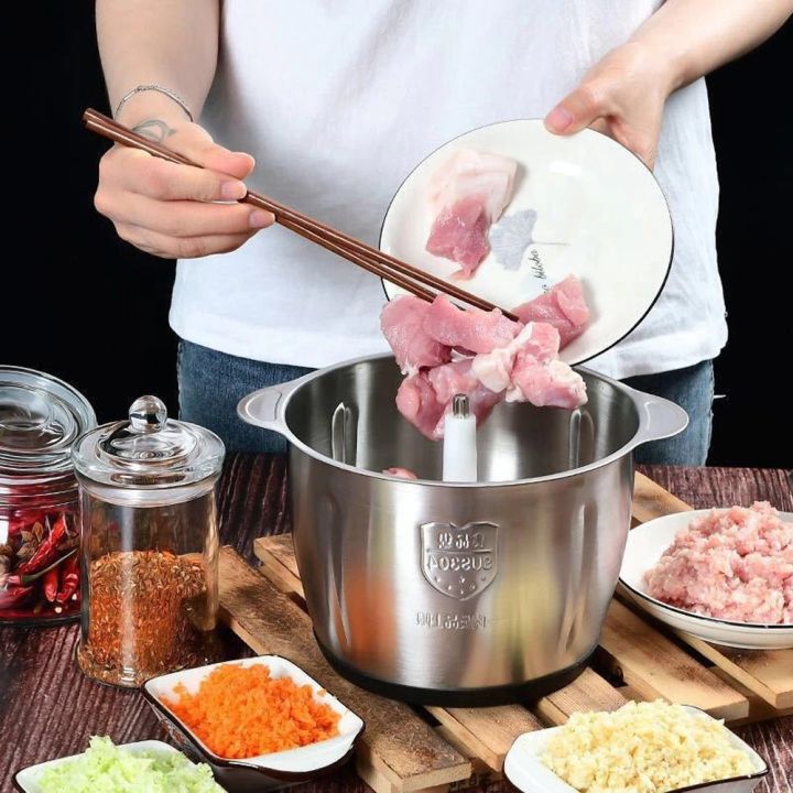 3L%20Capacity%20Electric%20Chopper%20Meat%20Mincer%20Garlic%20Masher%20Kitchen%20Grinder%20Stainless%20Steel%202%20Speeds%20Multifunction%20Food%20Processor%20Gourmet%20Cuisine%20-%20Image%206