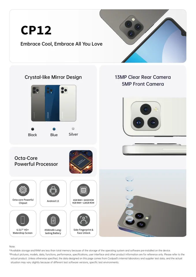 COOLPAD CP12 (8 GB 4 + 4 Expandable Ram + 128 GB Rom ) | Daraz.lk