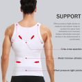 Compression Undershirt Men Body Shaper Adbomen Control Tank Top Black Workout Gym Shirts Slimming Shapewear Ab Weight Vest XXXL. 