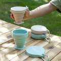 SHIMOYAMA 250ML Silicone Folding Camping Cookware for Retractable Collapsible Outdoor Travel Drinking Cup with Keychain. 