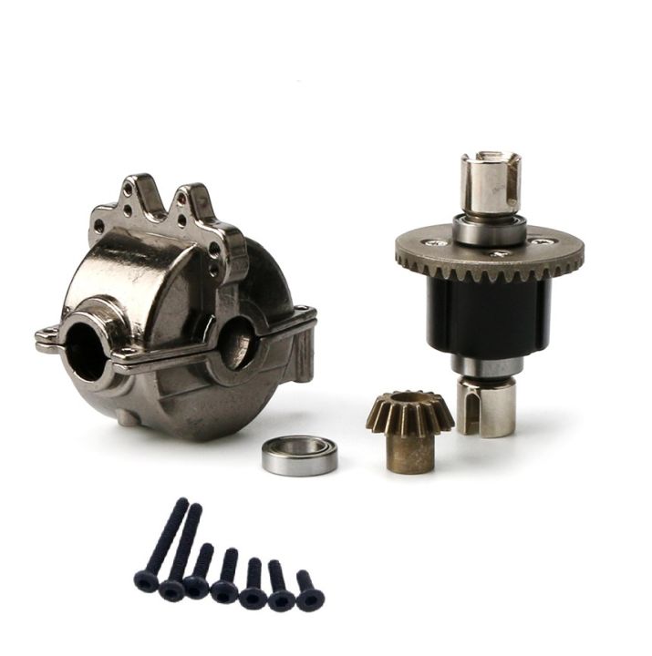 RC Car Upgrade Part Aluminum Alloy Shell with Metal Gear Differential A949-12 for 1/18 Scale Models A949 A959 A969 A979 Remote Control Cars,Black