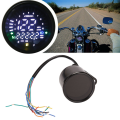 3X Universal Motorcycle Meter Speedometer Digital Odometer Round Speed Meter for , Black. 