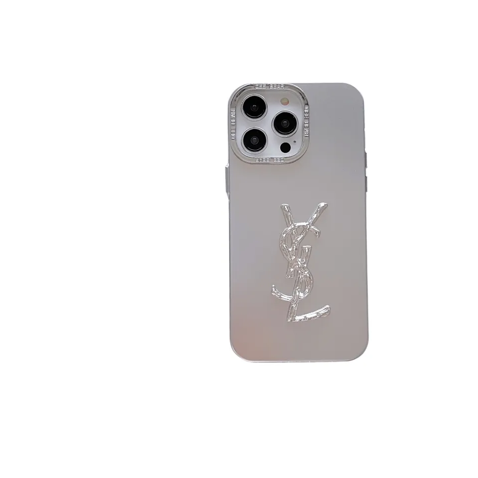 YSL Electroplated Silver fashion phone case iPhone 11 12 13 14 pro
