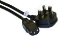 Power Cable 3 Pin - Black  Plug Power Cable Extension cord ​Cord for Desktops. 