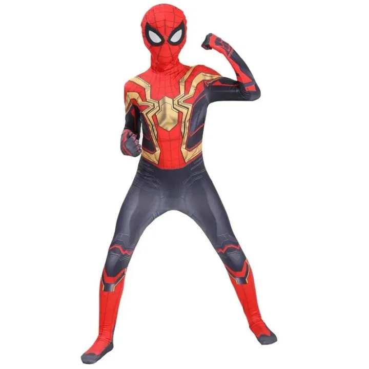 Child%20Spiderman%20Costume%20Peter%20Parker%20Bodysuit%20Halloween%20Boys%20Girls%20Play%20Movie%20Fan%20Cosplay%20Fantasy%20Costume%20-%20Image%204