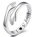 Band Love Hug Ring Delicate Open Finger  Open Finger Sliver Ring Unisex Adjustable Adjustable Unisex Women Jewelry Gifts for Daily wear Party accessory Gift for loved ones Engagement ring Jewelry Men. 