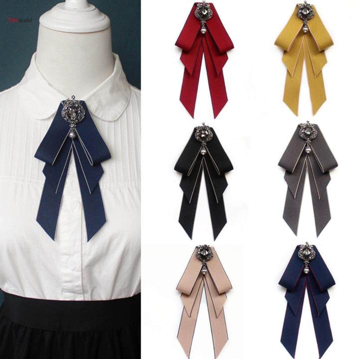 Bow%20Tie%20for%20Women%20Necktie%20with%20Long%20Ribbon%20Formal%20Adjustable%20Length%20Girls%20Brooch%20Pin%20Bowties%20for%20Party%20Suit%20Wedding%20Shirt%20Graduation%20-%20Image%207