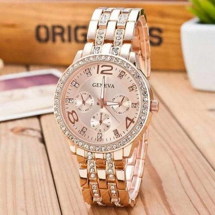 Geneva women's watches rose gold best sale