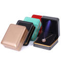 Gold Edge LED Light Jewelry Box Necklace Box Bracelet Jewelry Box Earring Box Ring Box Gold Jewelry Box Packaging Box. 