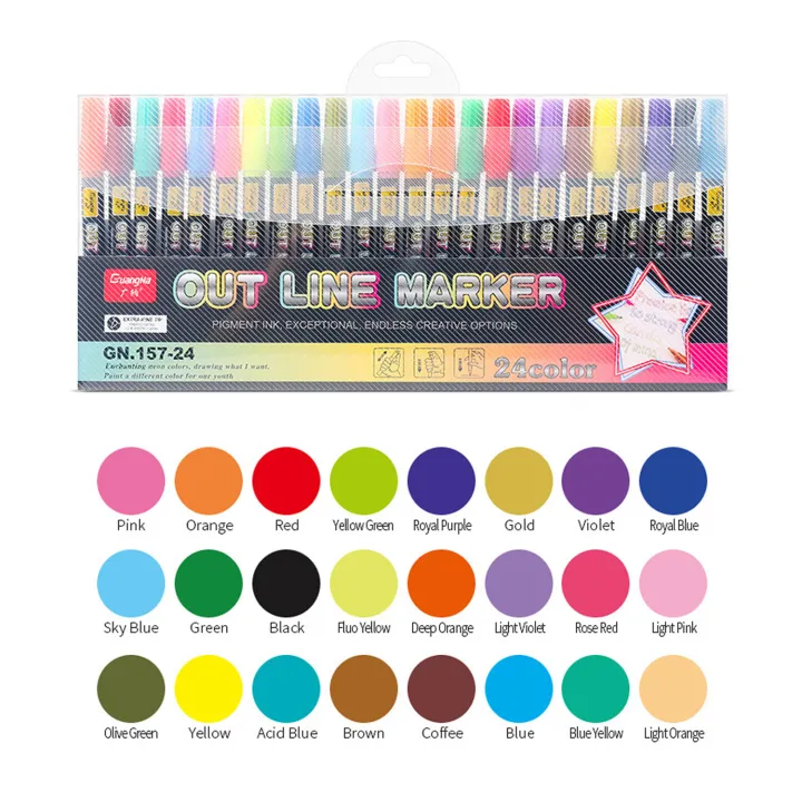 12%2024%20Color%20Double%20Line%20Outline%20Art%20Marker%20Pen%20DIY%20Graffiti%20Out%20Line%20Highlighter%20Marker%20for%20Scrapbook%20Diary%20Poster%20-%20Image%203