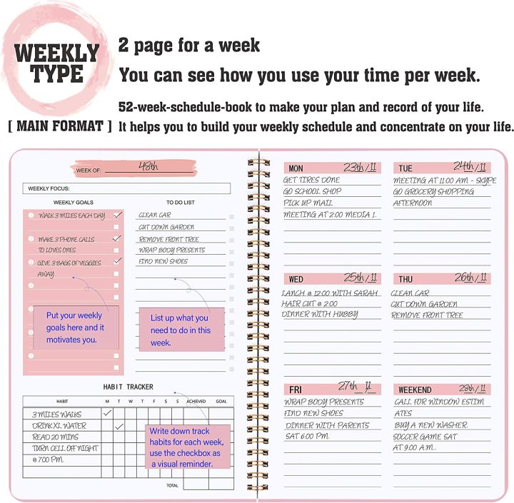 2023%20A5%20Agenda%20Planner%20Notebook%20Diary%20Weekly%20Planner%20Goal%20Habit%20Schedules%20Journal%20Notebooks%20For%20School%20Stationery%20Office%20-%20Image%204