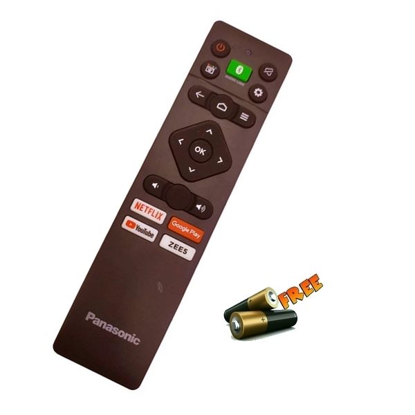 Remote Control Compatible with Panasonic Smart LED Tv with Netflix, GooglePlay, Zee5 & YouTube Hotkeys & Free Batteries