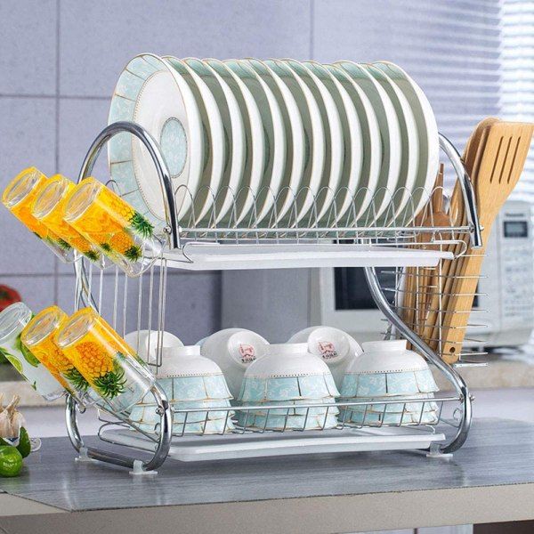 2 Layer Dish Drainer Rack Daraz.lk