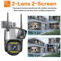ITECH 4G dual lens CCTV security camera wireless outdoor 8MP V380 Pro 4G Sim card network pan tilt CCTV night vision camera. 