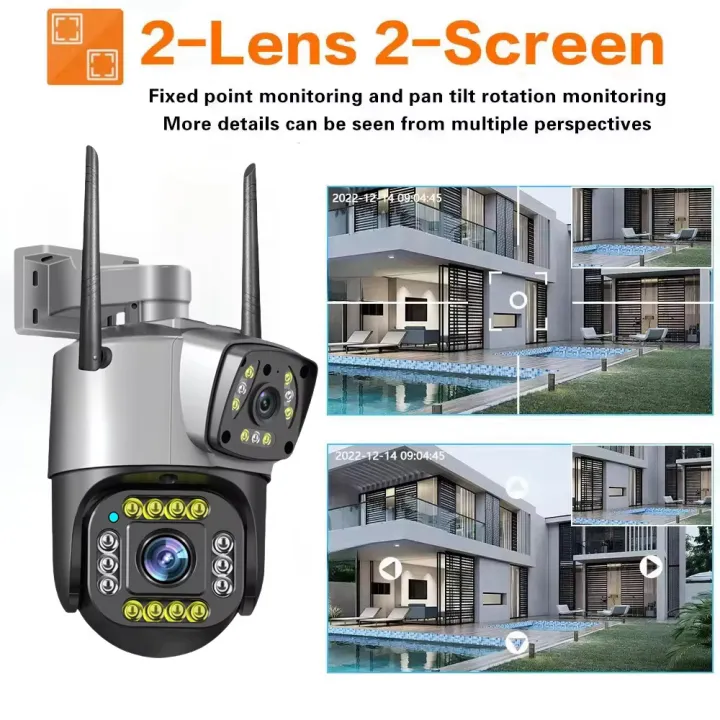 4G Sim Camera SIM Card 4K 8MP Dual Lens WIFI IP Camera Outdoor IP66 Waterproof  AI Human Track Security Protection