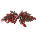 【Folio & Light】Red Berries Pine Branch Wreath Artificial Berries Snowy Pine Front Door Wreaths Wall Garland For Ornaments. 