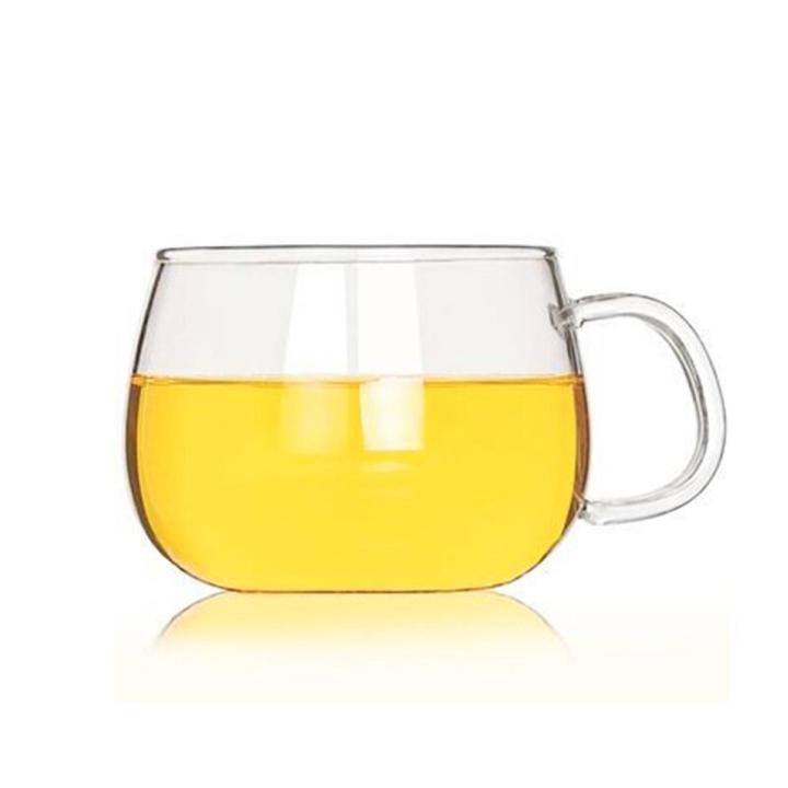 Transparent Glass Coffee Tea Beverage Dessert Breakfast Milk Cup Glass Mug Handle With Cup Lid Drinking Utensils Letter Printing