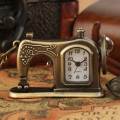 【High-quality】Bronze Sawing Machine Shape Pocket Watch Open Quartz Rectangle Dial with Numerals Pendant Watch Clock Gifts. 