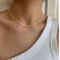 Gold Plated Snake Chain for women Blade Chain Choker gold jewellery girls Necklace Flat Snake Chain. 