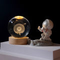 【Fast Delivery 1-4 day】3D Crystal Ball Glowing Night Light 6CM Laser Engraved Carved Interior with Cord Switch USB Powered Desktop Decoration Home Decor Gift for Birthday Festival Holiday. 