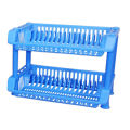 Plastic 2-Tier Durable Dish Dryer Rack for Kitchen Organizer Storage Space Saver Shelf Utensils Holder Tableware Drainer Over The Sink Rack Easy Adjustable. 