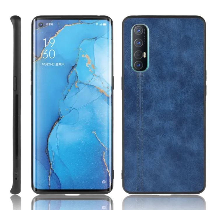(Stock available) For Oppo Find X2 Neo Shockproof Sewing Cow Pattern Skin PC + PU + TPU Case