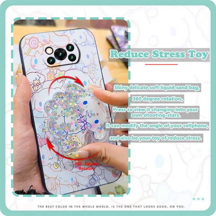 Glitter%20Anti-dust%20Phone%20Case%20For%20Xiaomi%20Poco%20X3%20NFC/X3%20Pro%20Silicone%20Fashion%20Design%20Rotatable%20stand%20Simplicity%20Cartoon%20-%20Image%203