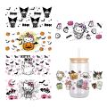 NEW Halloween Theme Cartoon Sanrio Pattern UV DTF Transfer Sticker Waterproof Transfers Decals For 16oz Glass Cup Wrap Stickers. 