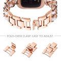 Dressy Bracelet for Fitbit Versa 4/ Sense 2 Smartwatch Band Strap for Fitbit Versa 2/3 Watchband Wristband Rose Gold Link Chain Girlymax Store. 